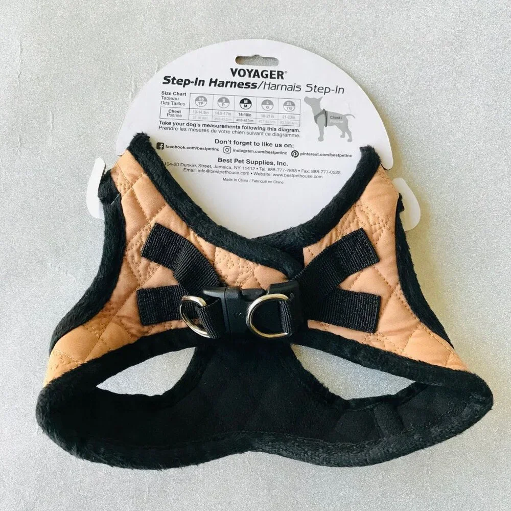 Voyager Step-In Plush Dog Harness   Vest Harness Tan Size: M